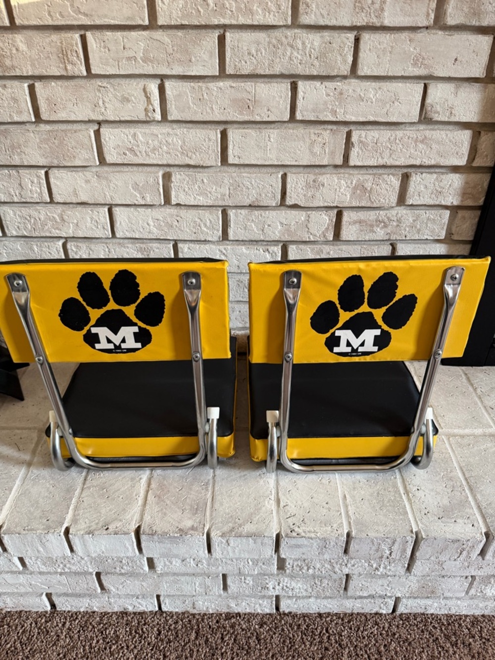 Vintage Missouri Tigers Folding Bleacher Stadium Chairs- Set of 2